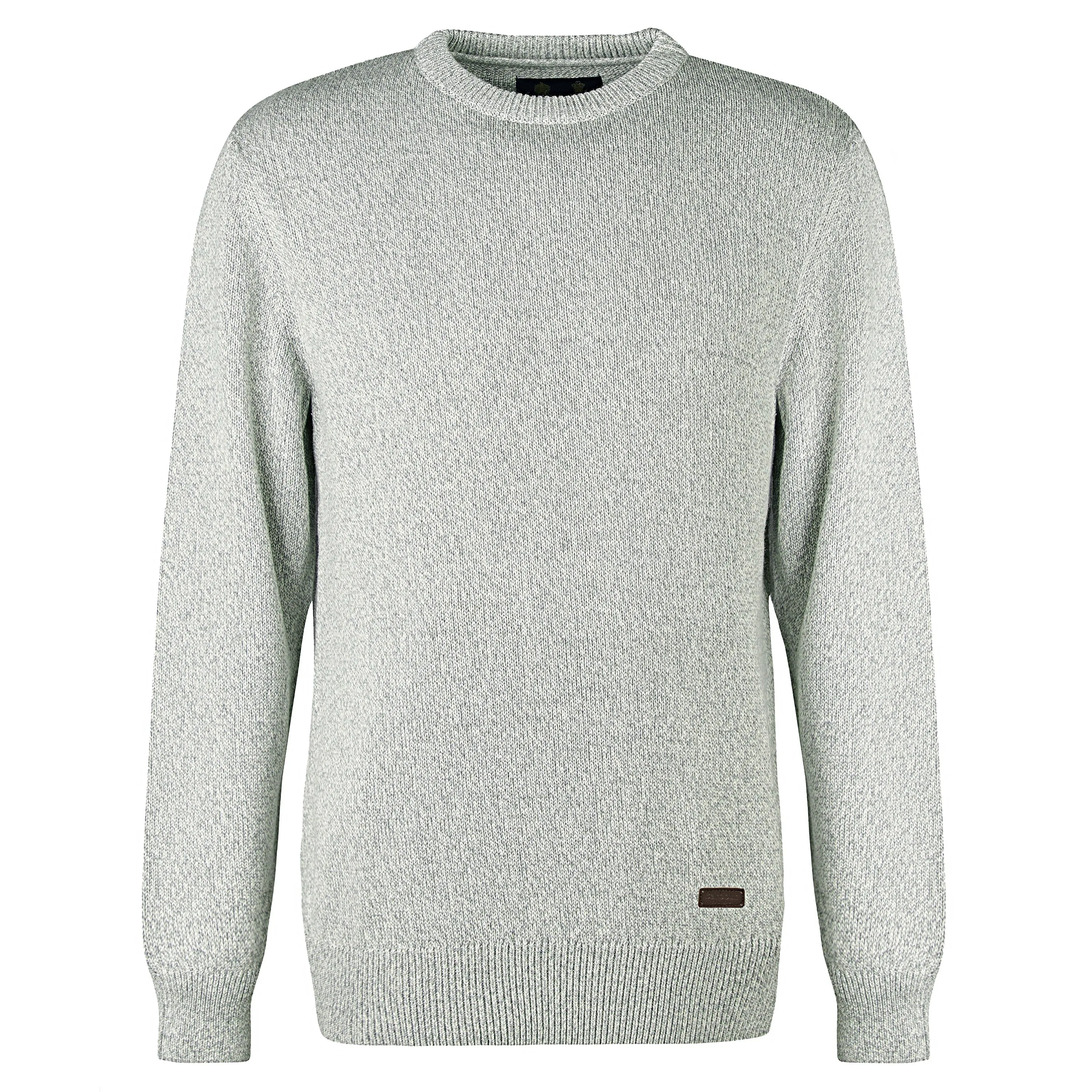 Barbour Cotton Twist Nelson Mens Crew Neck Jumper - Oyster