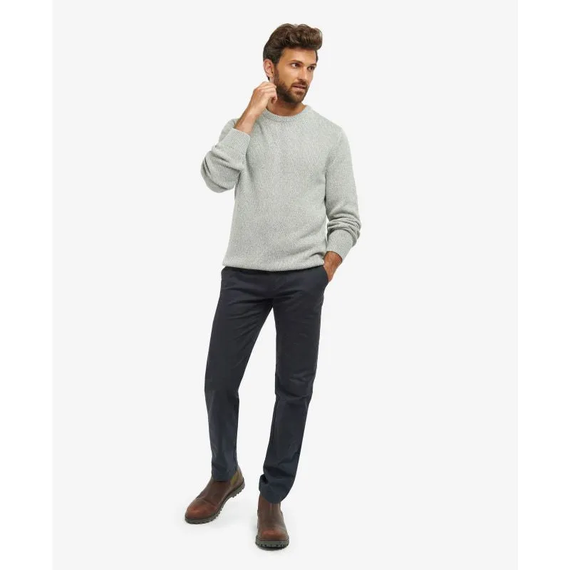 Barbour Cotton Twist Nelson Mens Crew Neck Jumper - Oyster