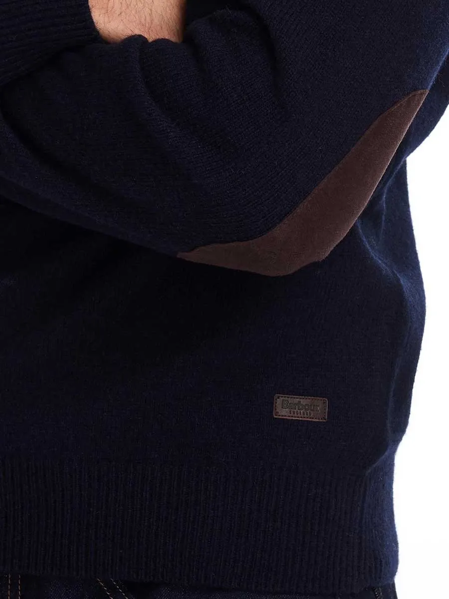 BARBOUR Patch Lambswool Crew Neck Pullover - Mens - Navy