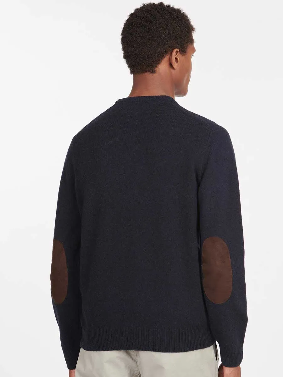 BARBOUR Patch Lambswool Crew Neck Pullover - Mens - Navy