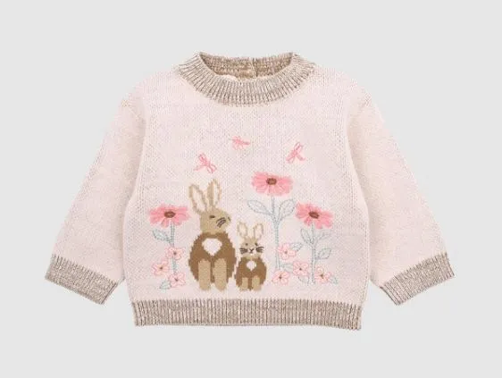 Bebe Olive Knitted Bunny Jumper