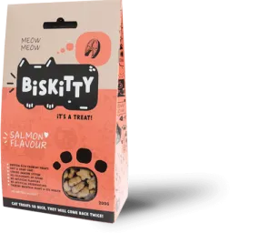 Biskitty cat biscuit treats salmon flavour 200g