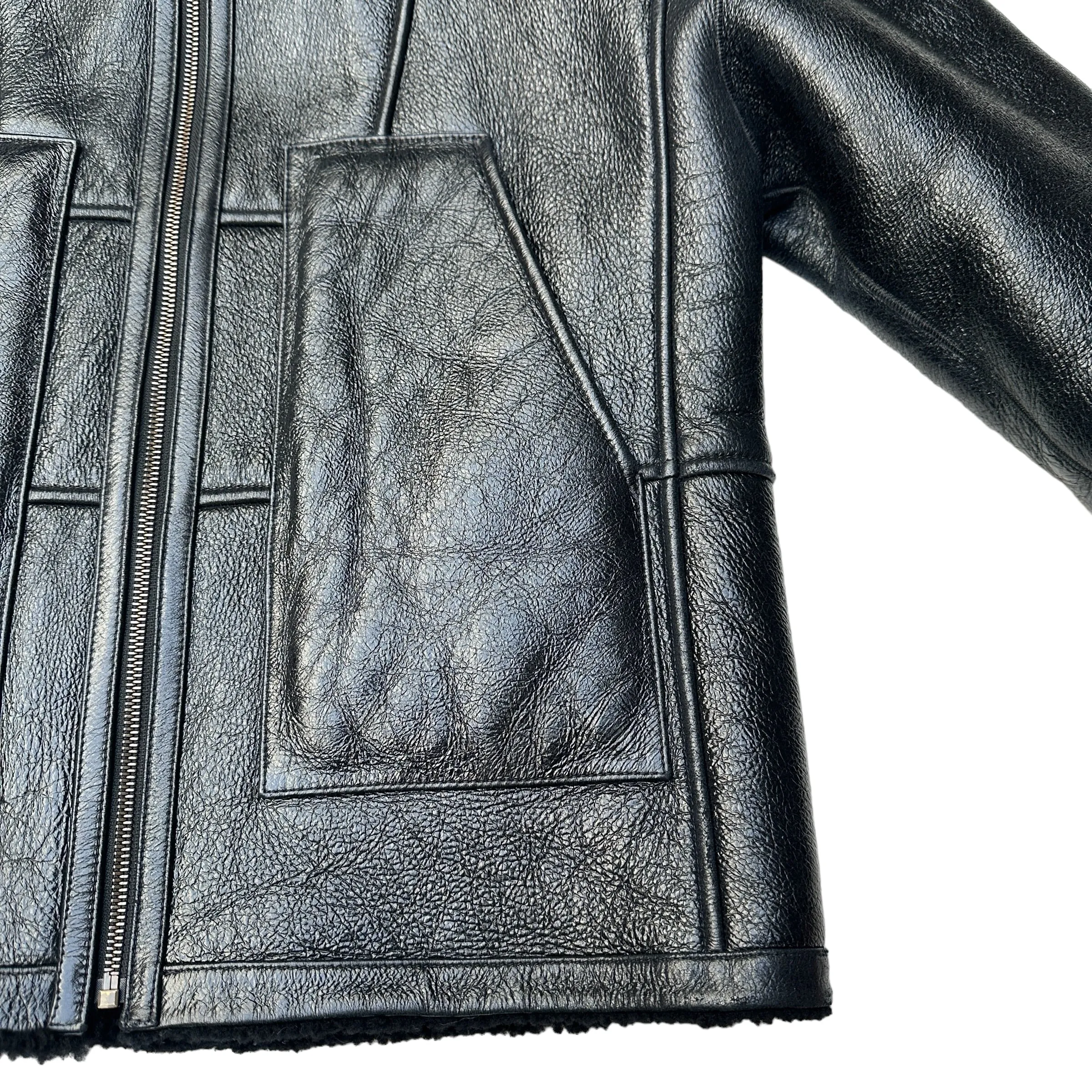 Black Lamb Leather Jacket - S