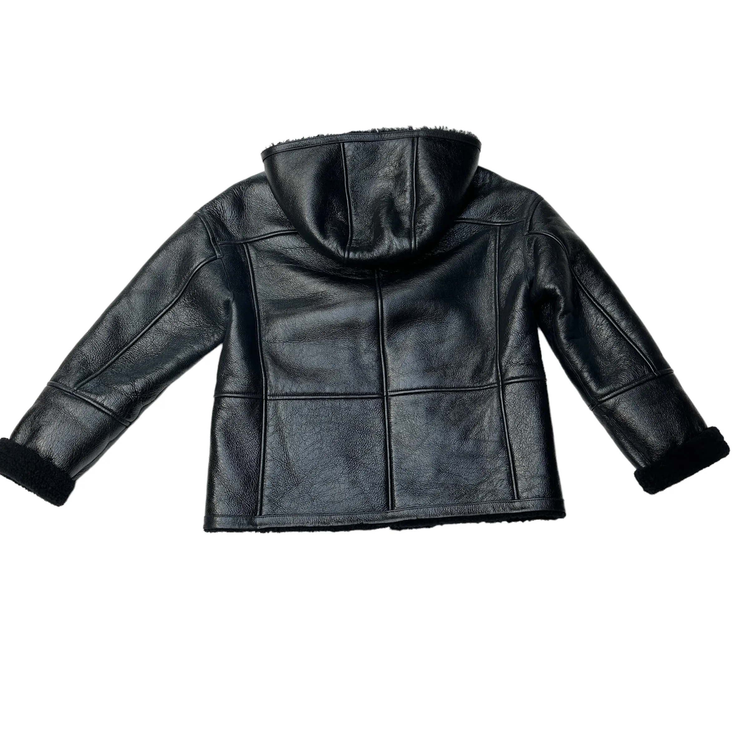 Black Lamb Leather Jacket - S