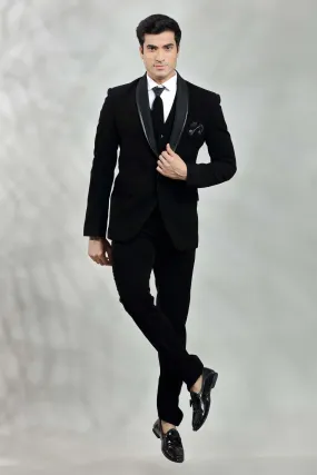 Black Tuxedo Set with Vest, Shirt, Pants and Classic Tie