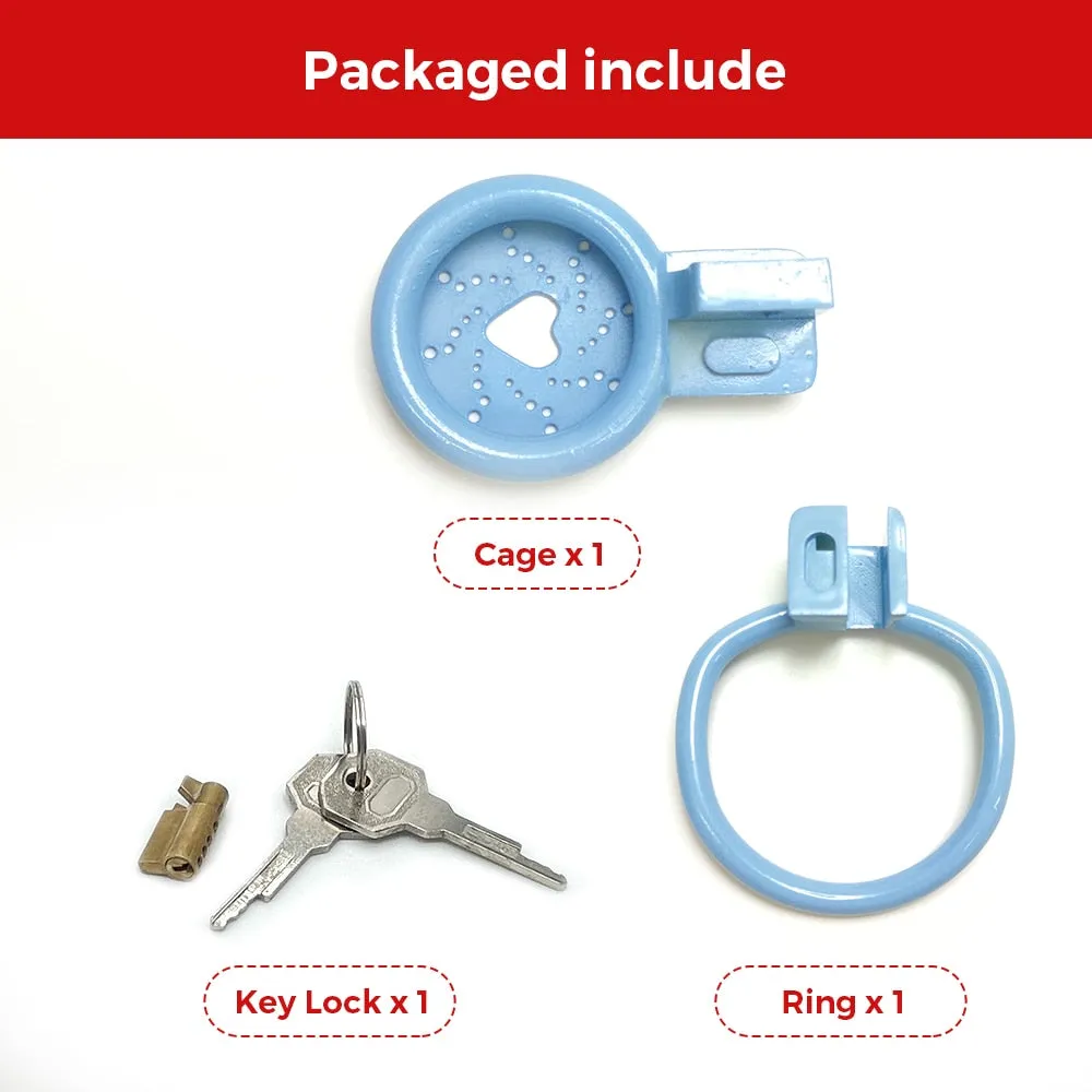 Blue Heart Small Chastity Cage Devices