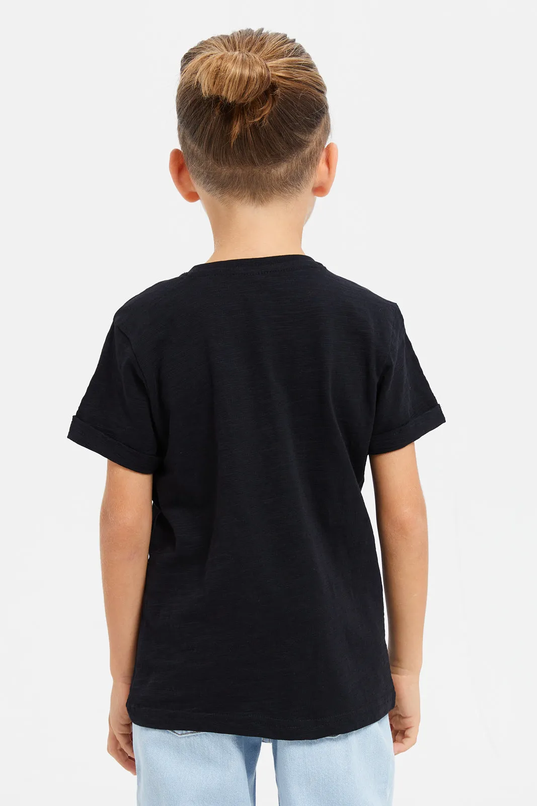 Boys Black Henley T-Shirt