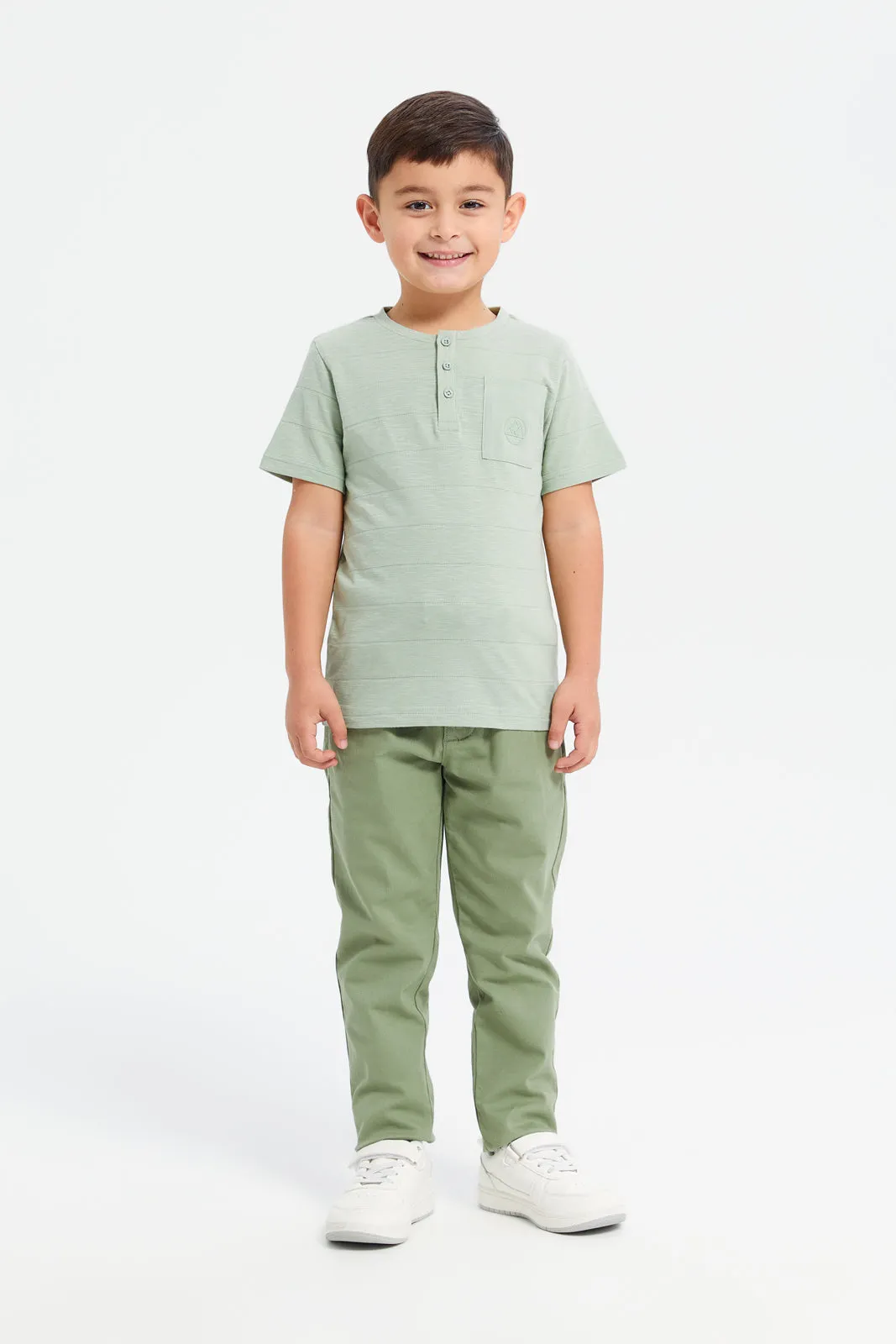 Boys Mint Jacquard T-Shirt