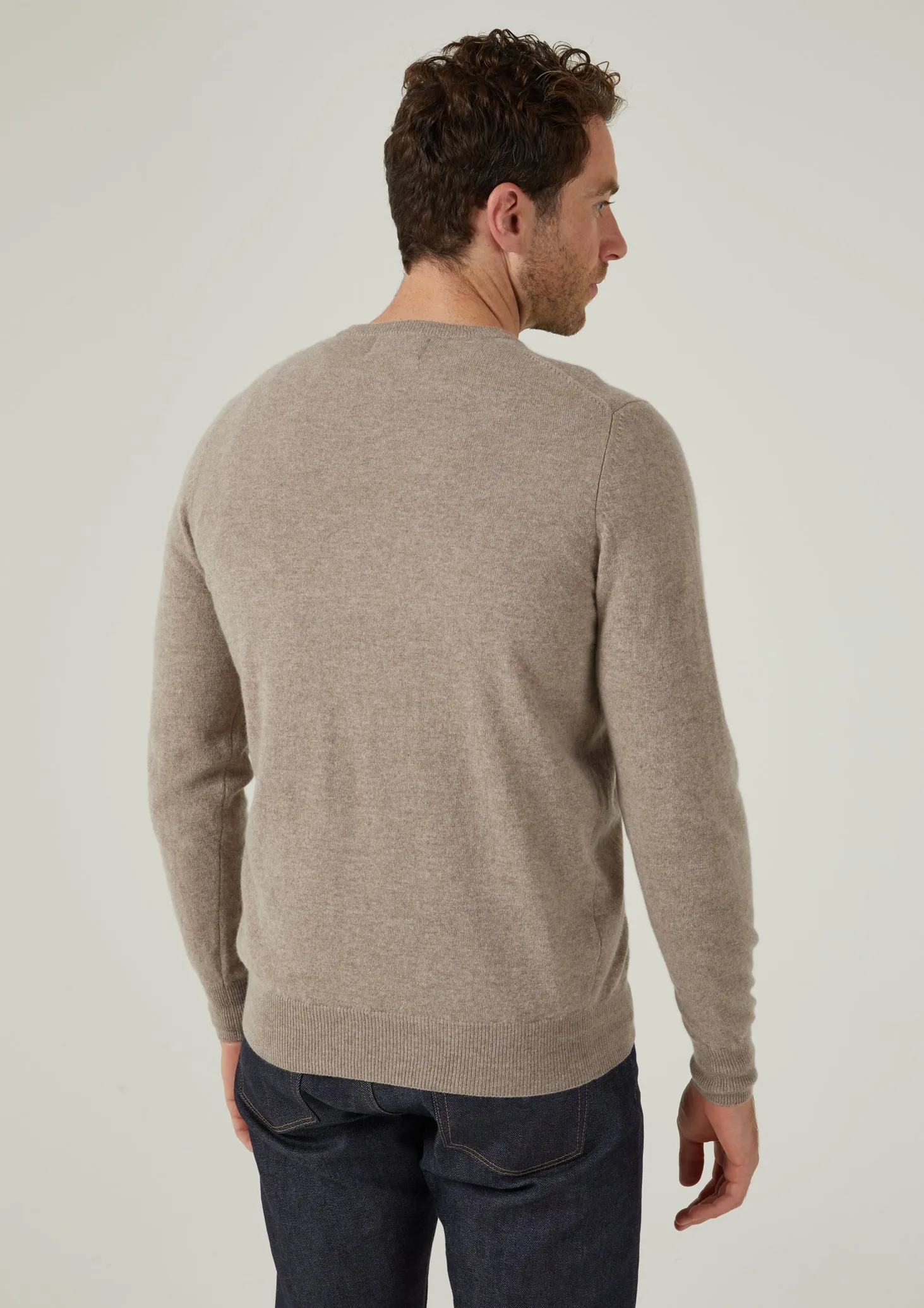 Brisbane Geelong Wool Jumper in Mushroom - Regular Fit