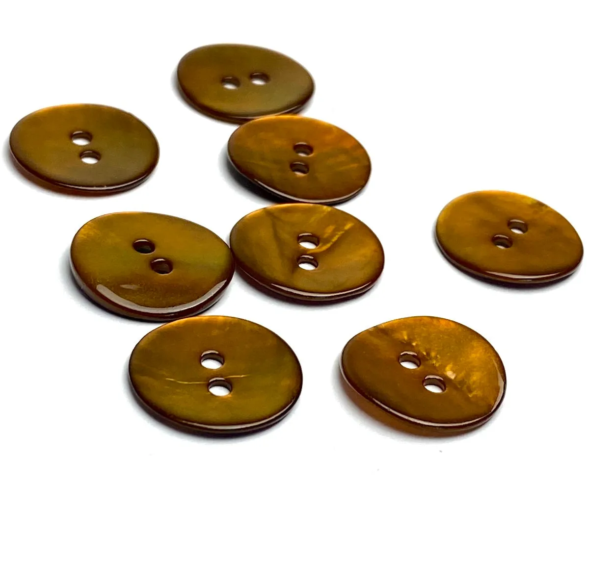 Brown 7/8" Shiny Agoya Shell 2-Hole Button  #1240