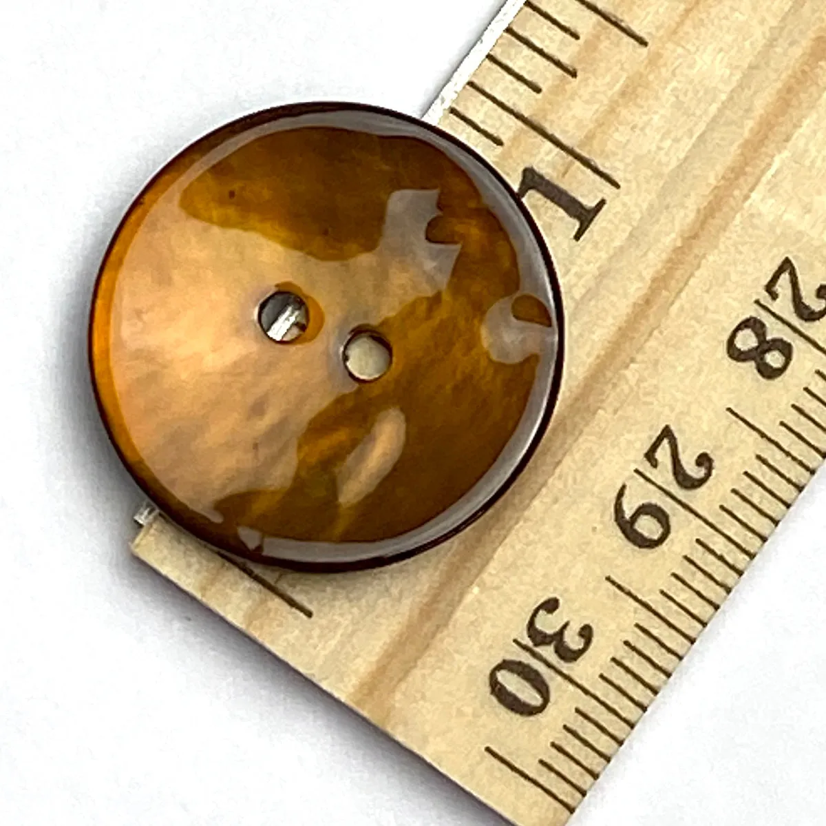 Brown 7/8" Shiny Agoya Shell 2-Hole Button  #1240