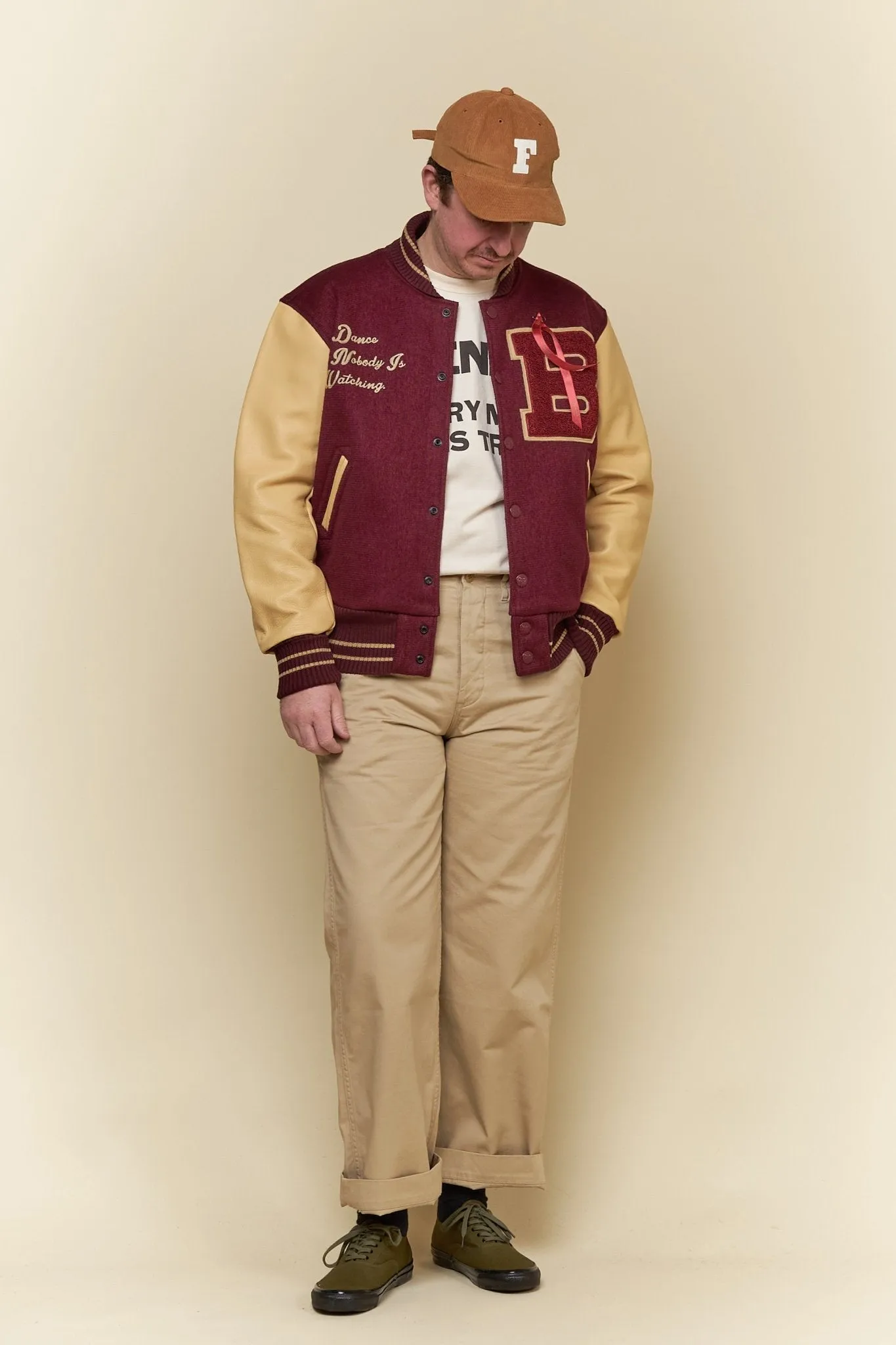 Brown's Beach Varsity Jacket - Burgundy