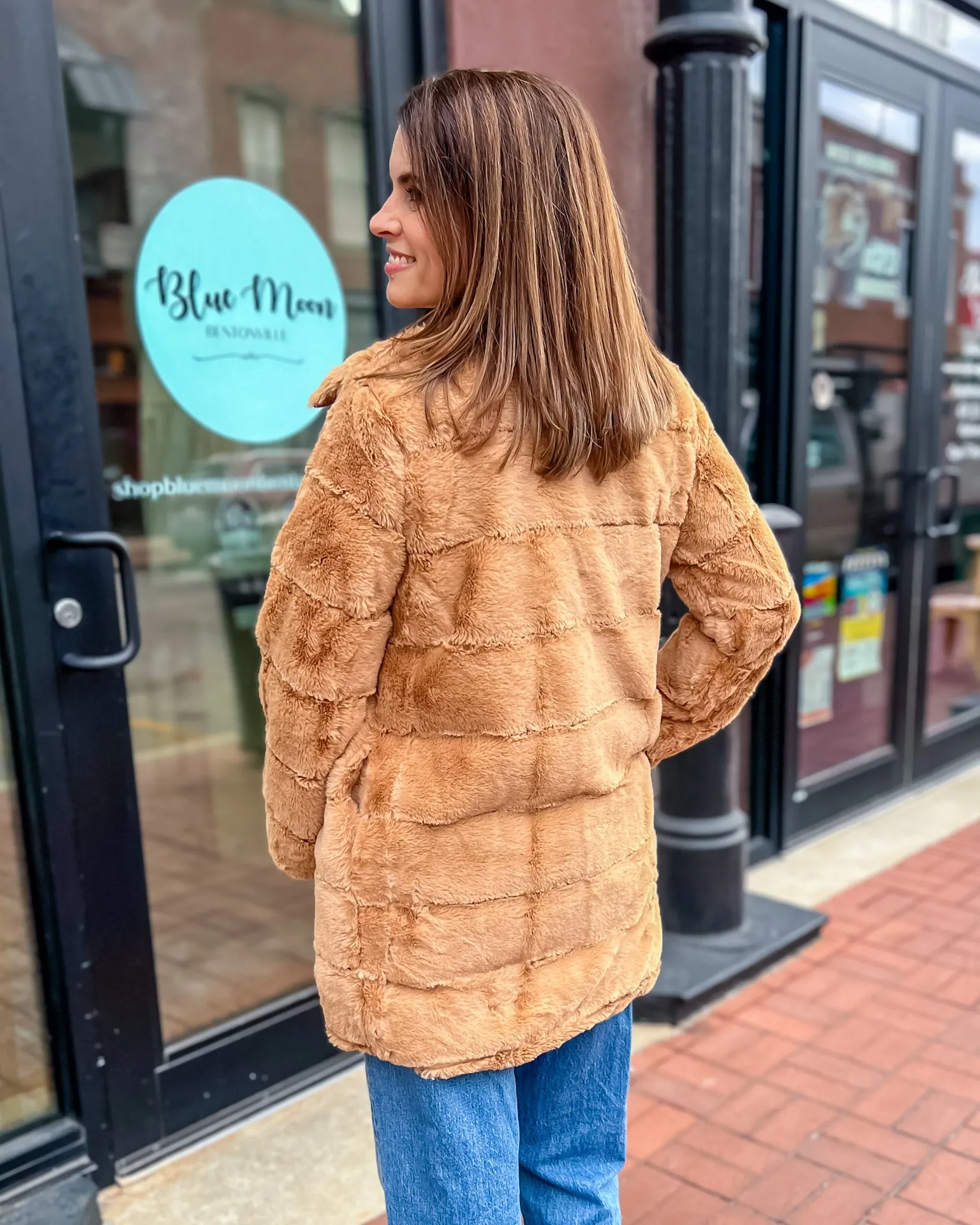 Camel Faux Fur Coat