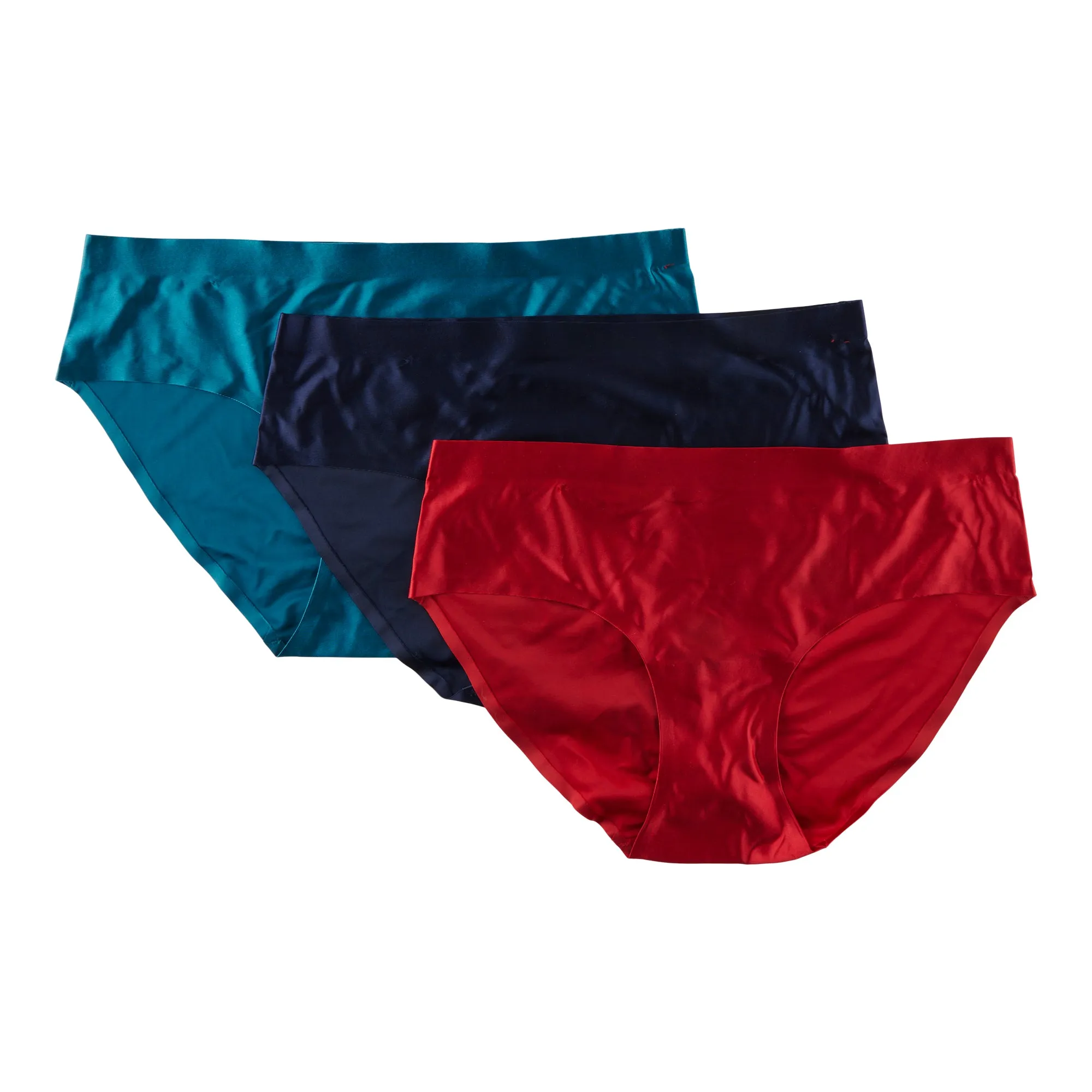 Carisma Women's Satin Hipster Underwear, 3-Pack