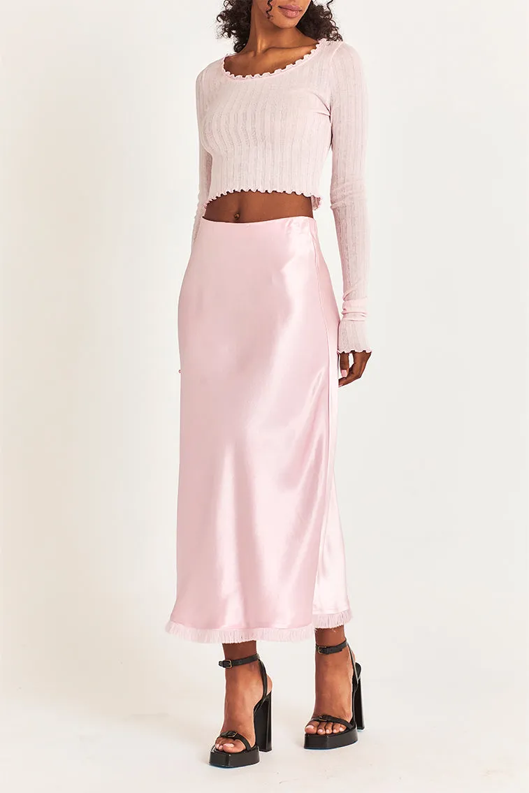 Castle Satin Midi Skirt