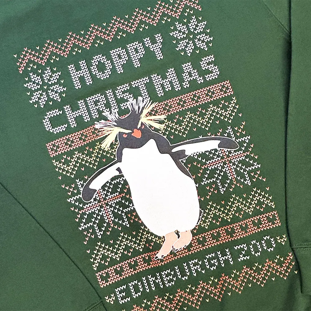 Childs Edinburgh Zoo Northern Rockhopper Christmas Jumper - Green