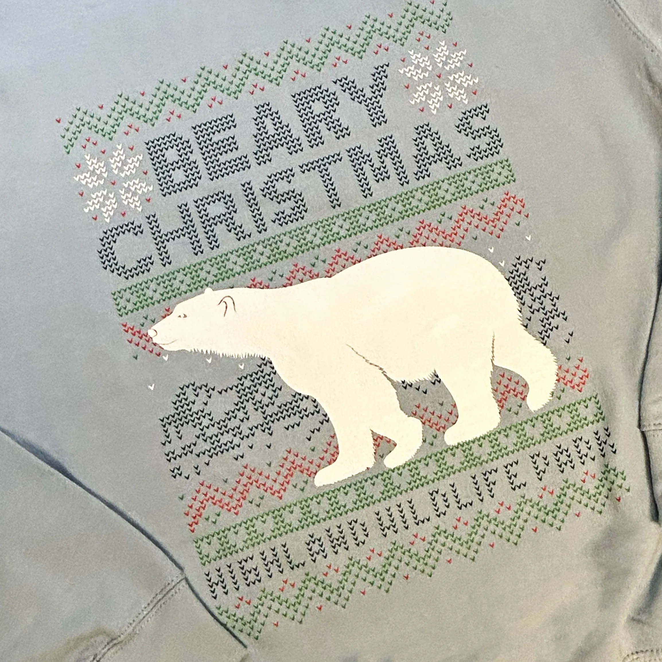 Childs Highland Wildlife Park Polar Bear Christmas Jumper - Sky Blue