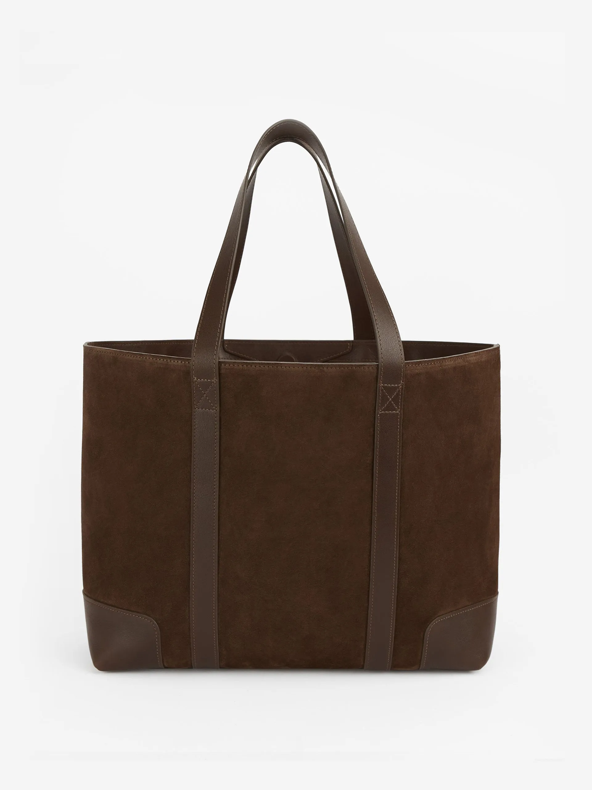 Chocolate suede tote bag