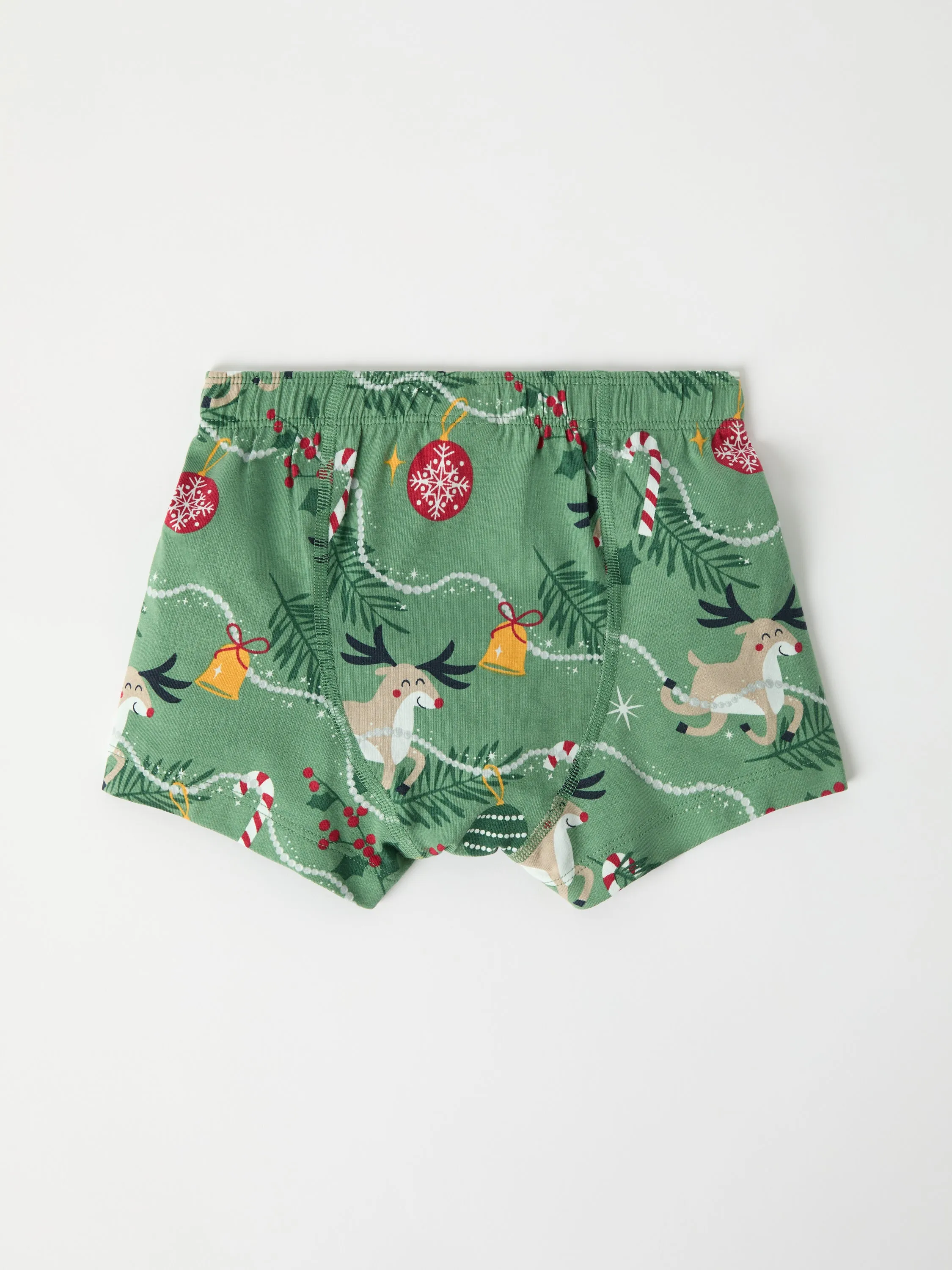 Christmas Reindeer Print Boys Boxers