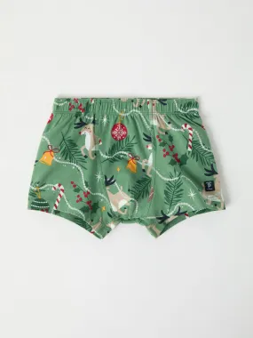 Christmas Reindeer Print Boys Boxers