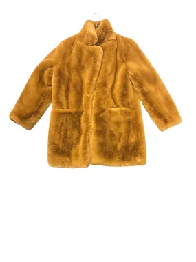 Coat Faux Fur & Sherpa By Cmc In Brown, Size: M