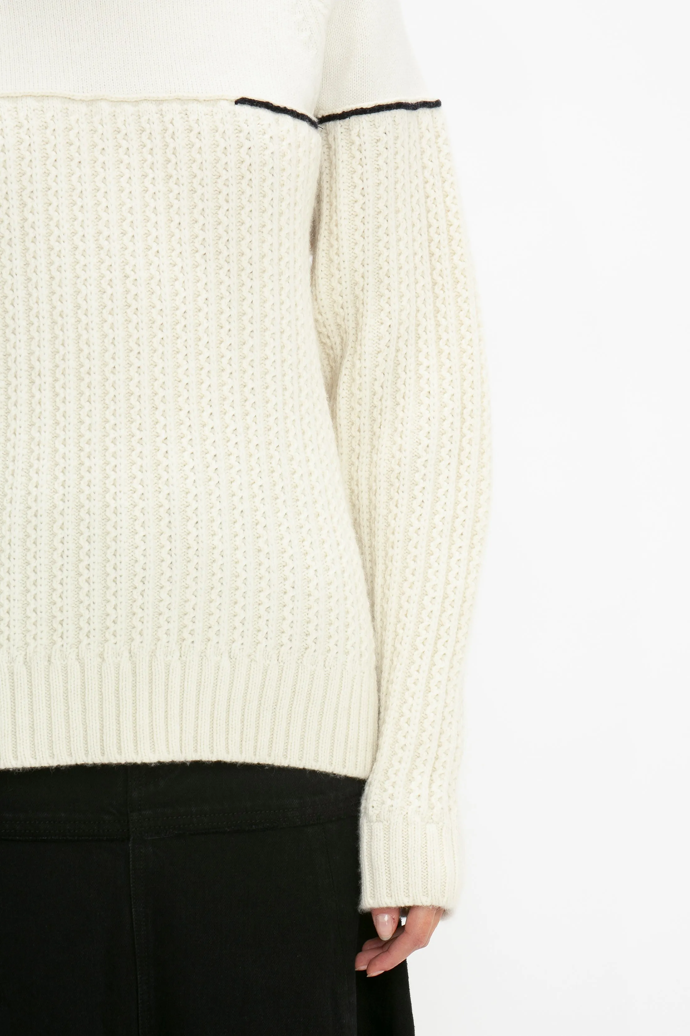 Collar Detail Jumper In Natural