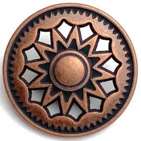 Copper Stars, Kites   Gears Cut-Out Button, Smaller Size 5/8" / 18mm  #SWC-132