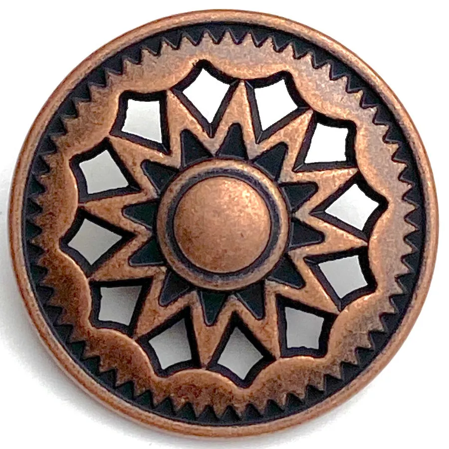 Copper Stars, Kites   Gears Cut-Out Button, Smaller Size 5/8" / 18mm  #SWC-132