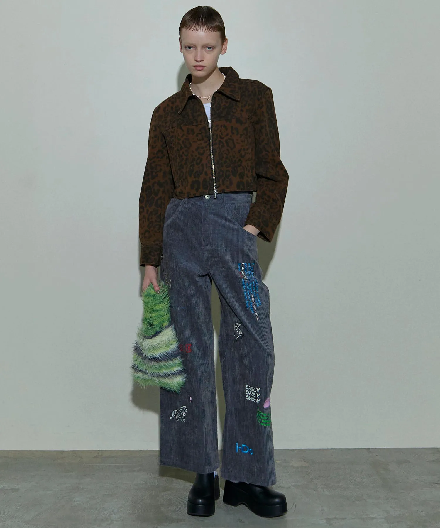 Corduroy Early Romance Graphic Pants