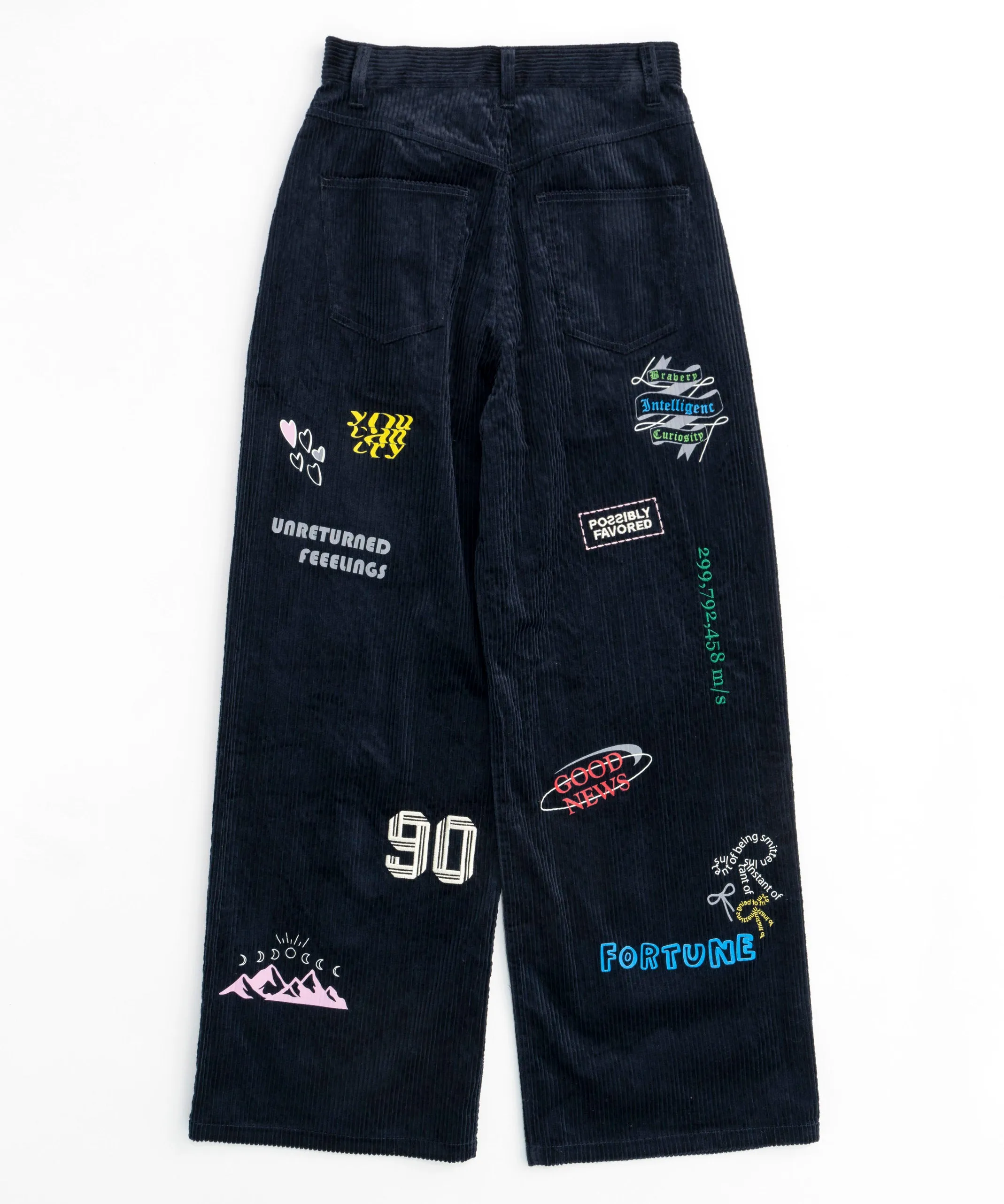 Corduroy Early Romance Graphic Pants