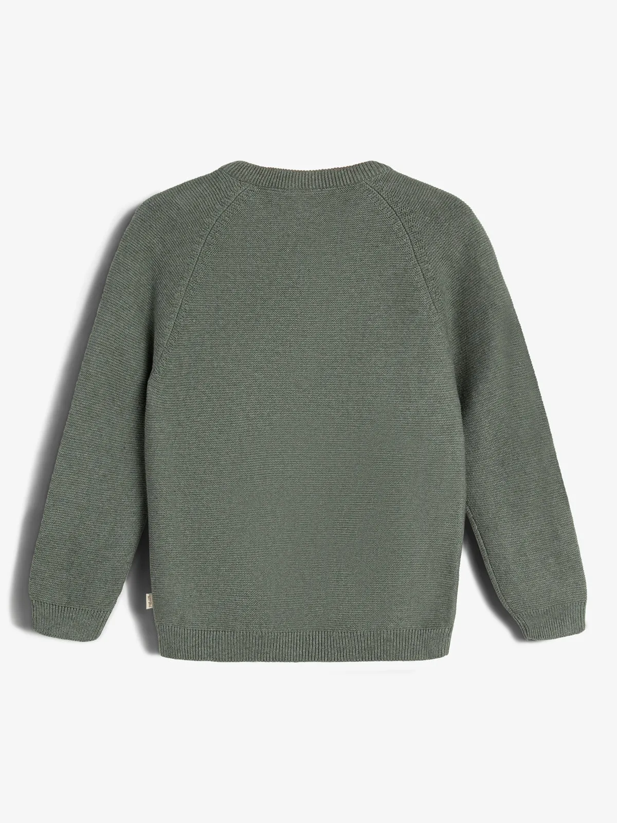 Cotton Knit Jumper - Kids - Green Melange