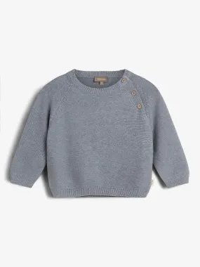 Cotton Knit Jumper - Little - Blue Melange