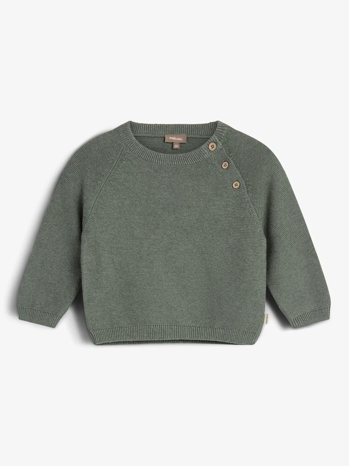 Cotton Knit Jumper - Little - Green Melange