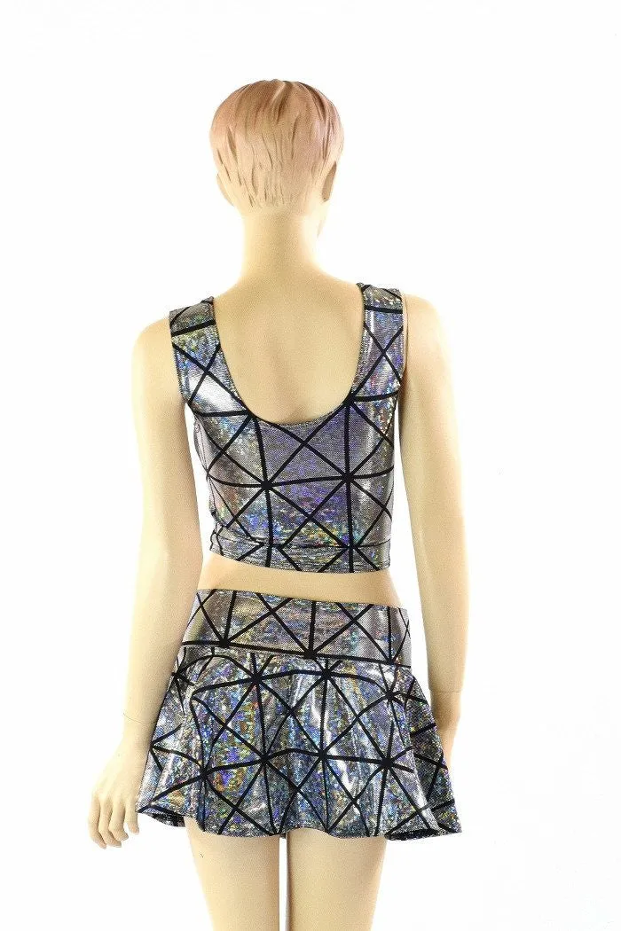 Cracked Tiles Crop & Skirt Set