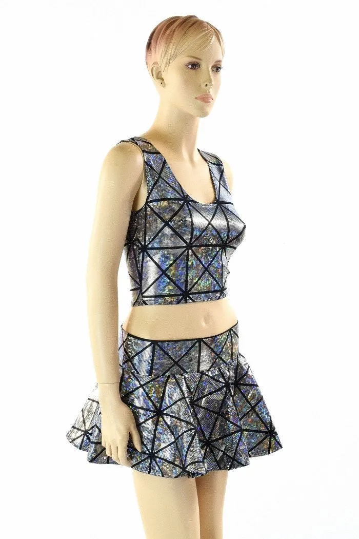 Cracked Tiles Crop & Skirt Set