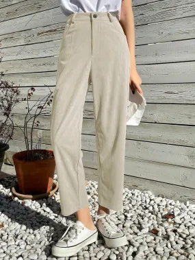 DAZY High Waist Corduroy Straight Leg Pants