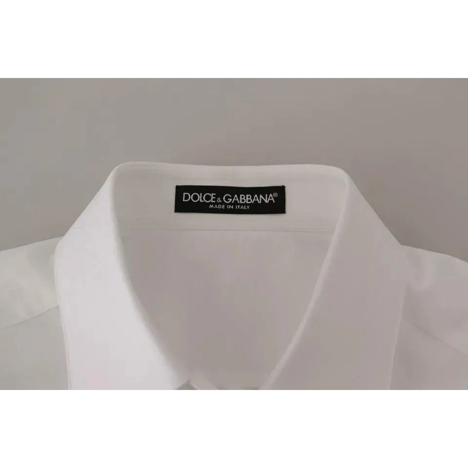 Dolce & Gabbana White Cotton Collared Formal Dress Shirt Top