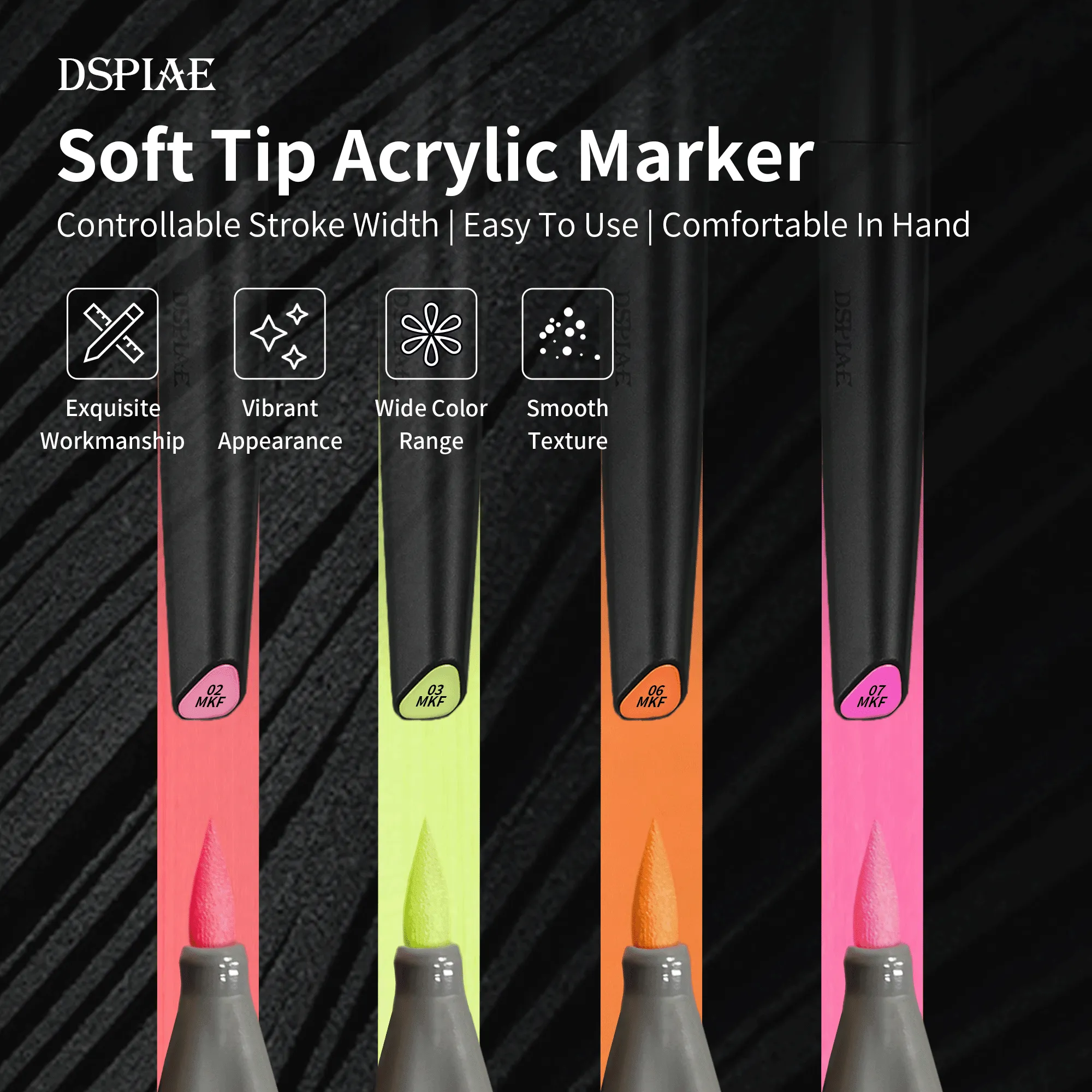 DSPIAE Soft Tip Marker Fluorescent Orange MKF-06