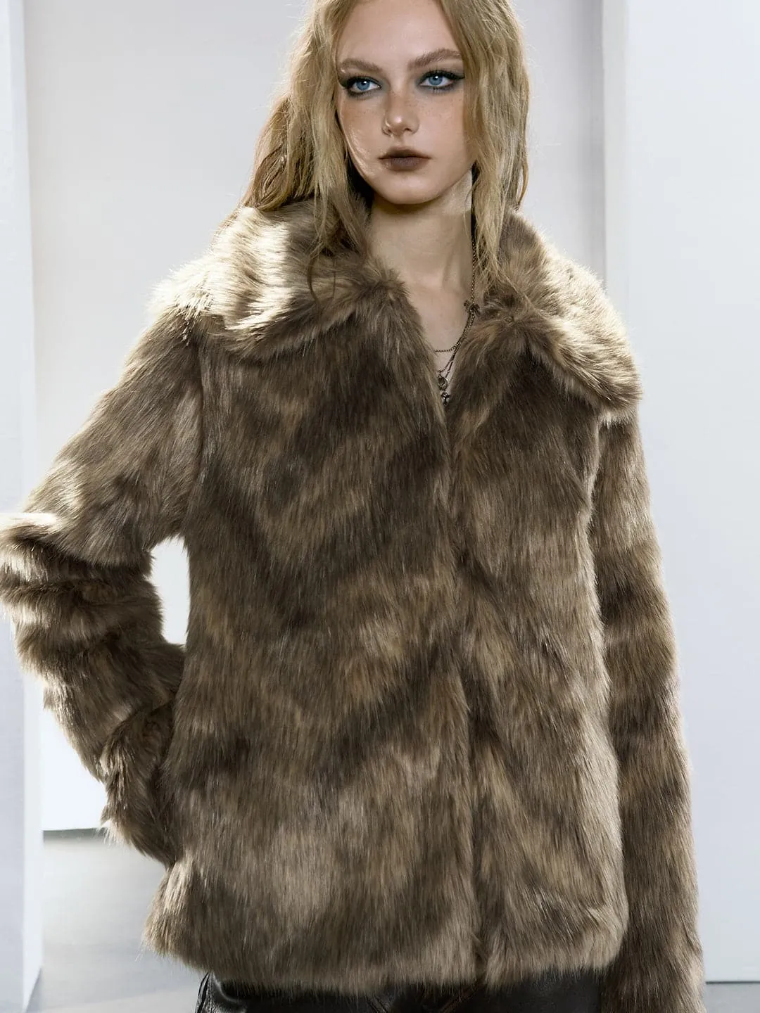 Eco-Chic Fur Short Coat