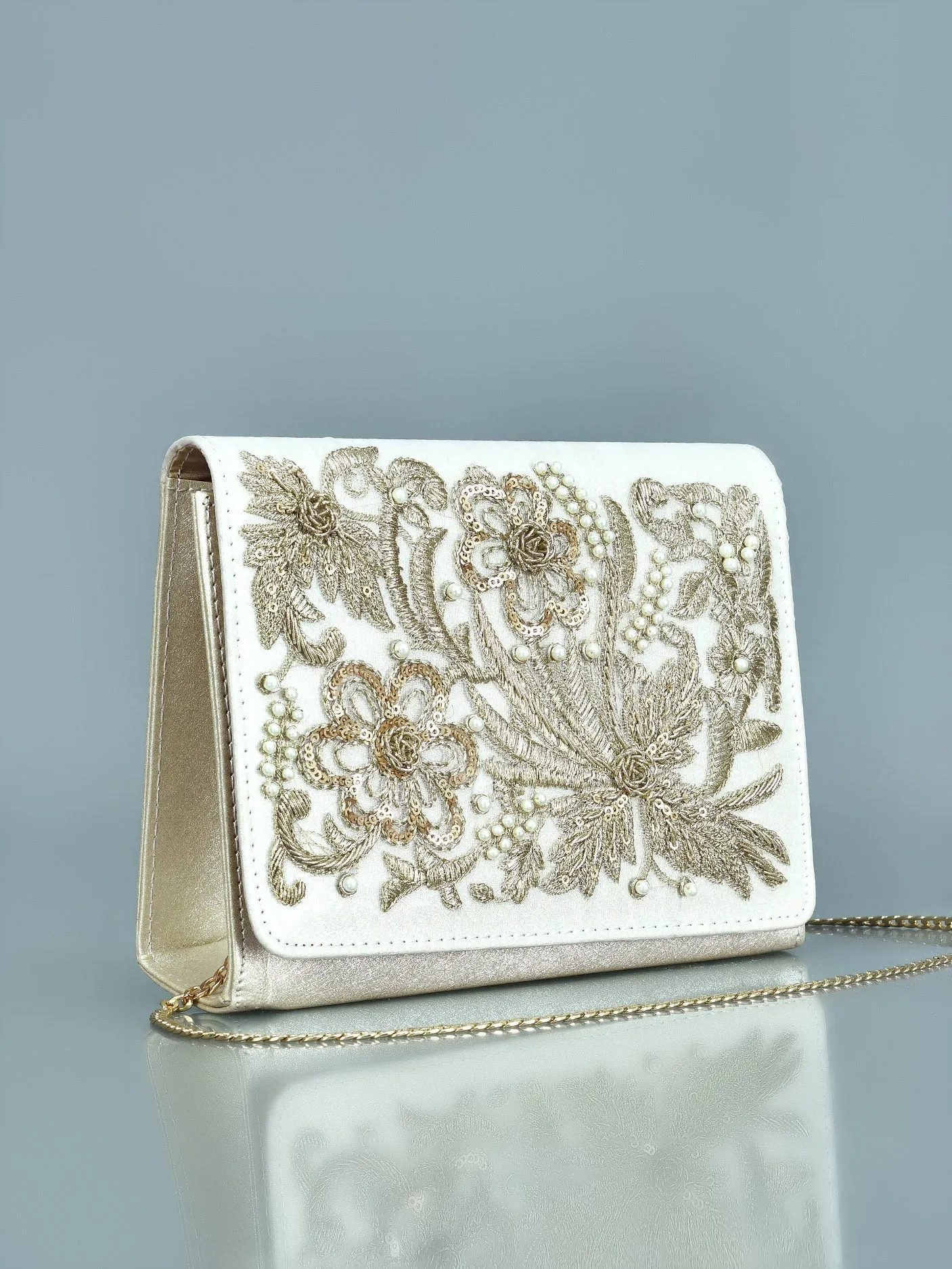 Embellished Glossy Clutch