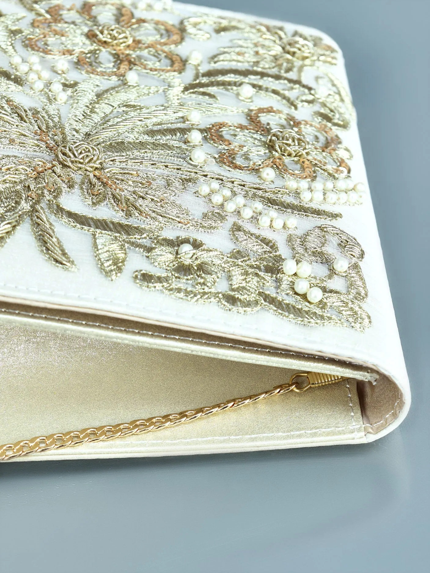 Embellished Glossy Clutch