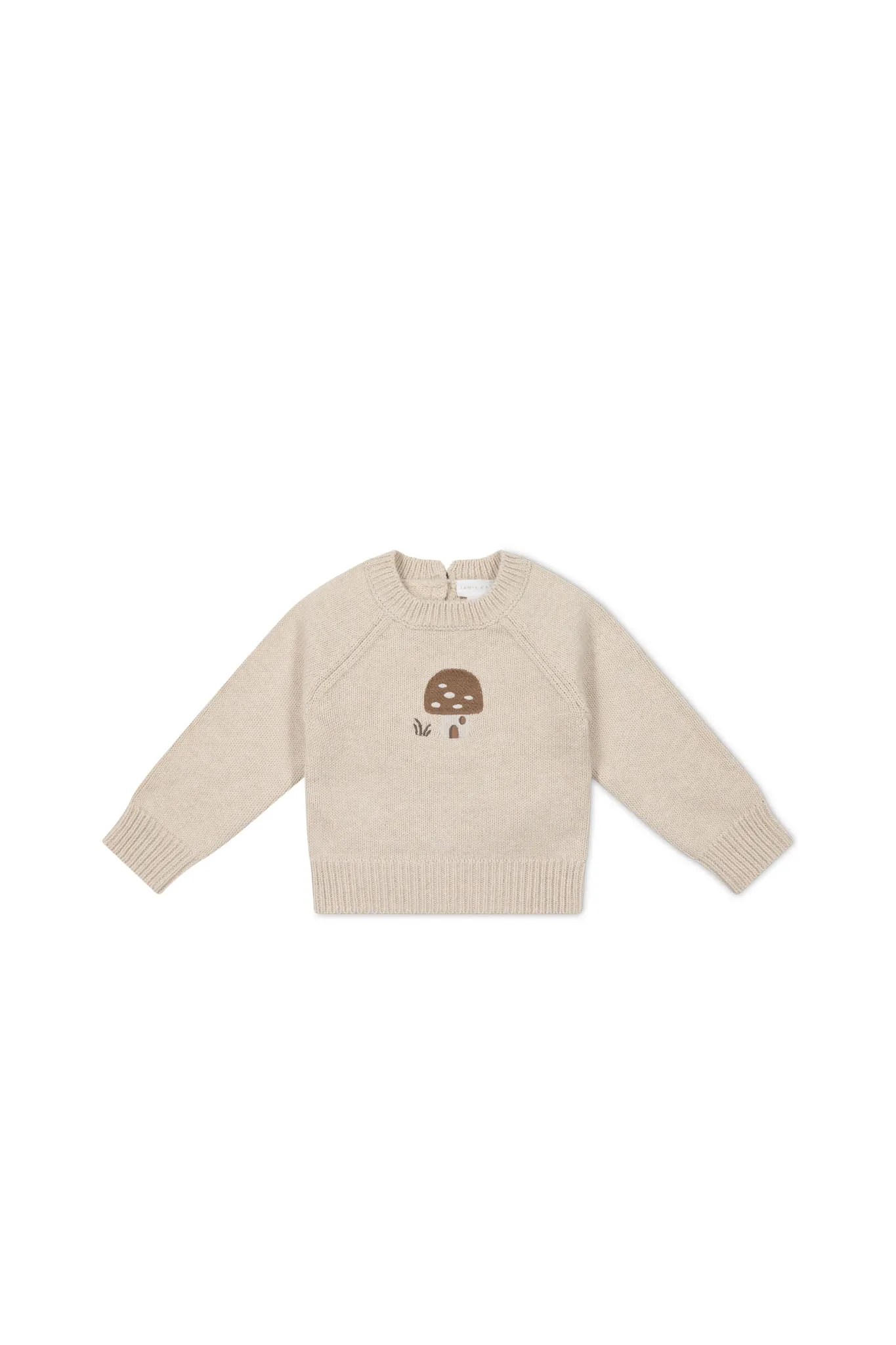 Ethan Jumper - Oatmeal Marle Jacquard Mushroom House