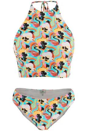 Etro multicolored floral bikini set