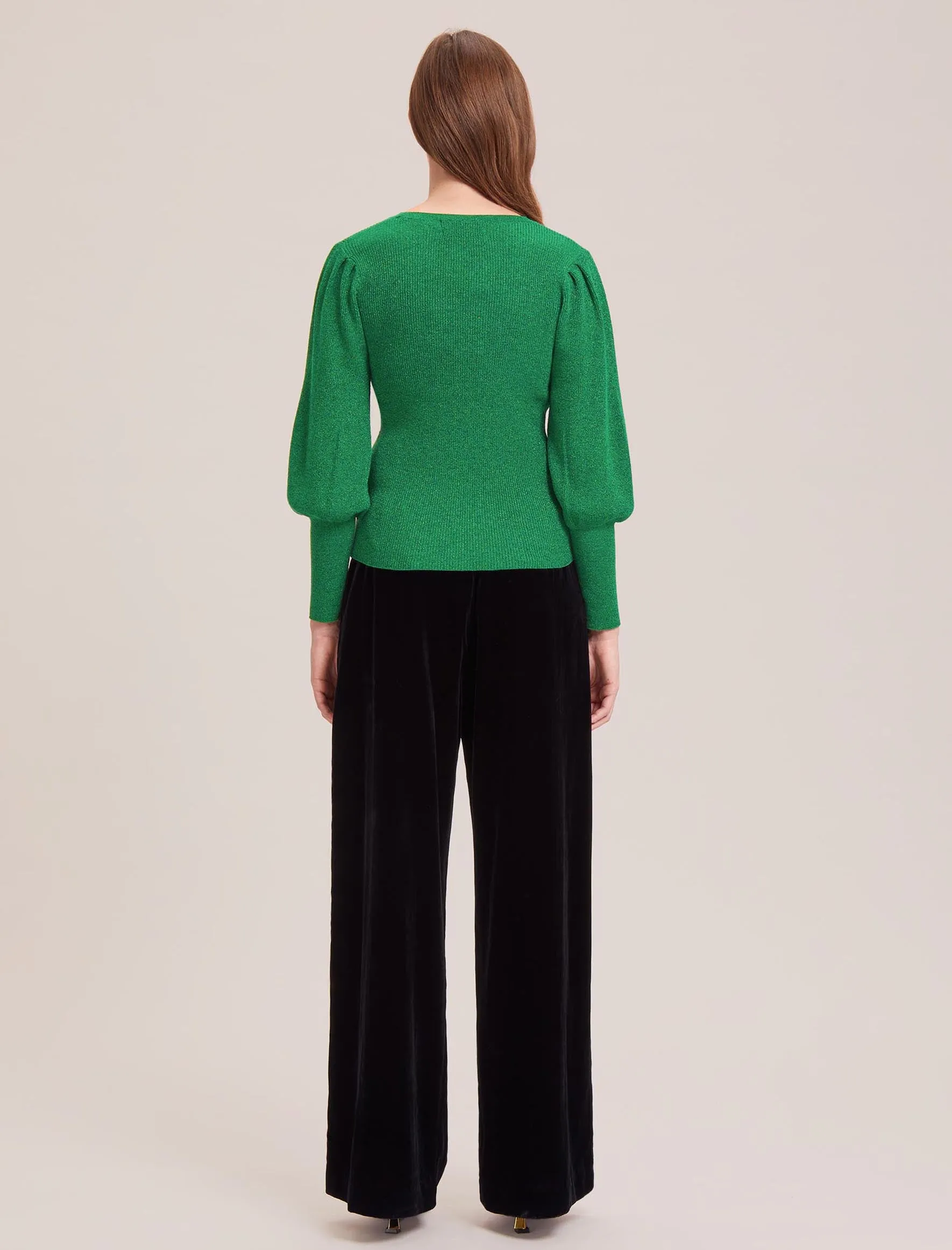 Eva Lurex Jumper - Emerald Green