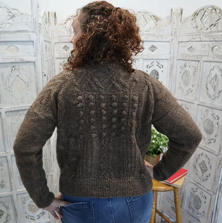 Fair Trade Ethical Cable Patch Wool and Banana Fibre Jumper