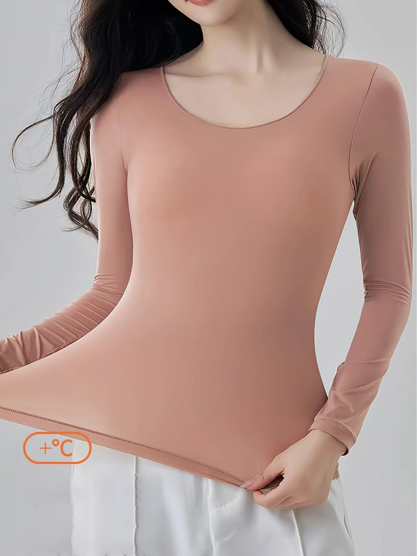 [Fast Arrival] Ultra-Soft Seamless Thermal Underwear for Women - Slim Fit, Long Sleeve Top, Perfect for Fall/Winter Lingerie & Sleepwear