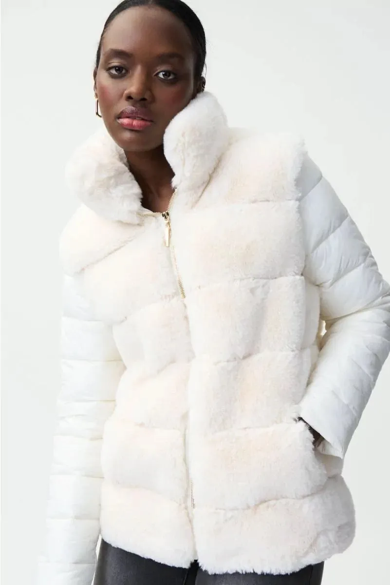 Faux-fur puffer coat