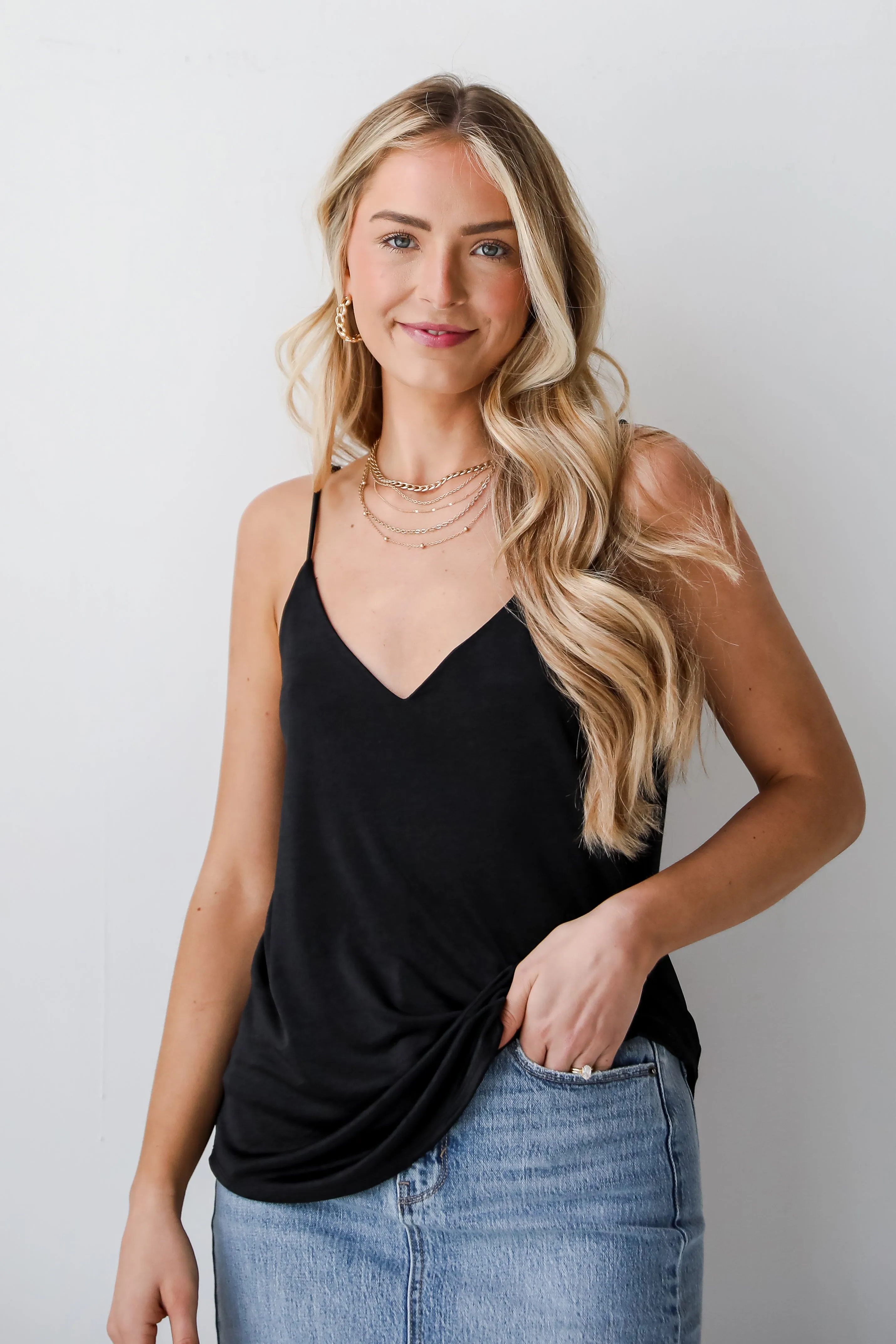 FINAL SALE - She's So Sleek Satin Tank - DU DEAL