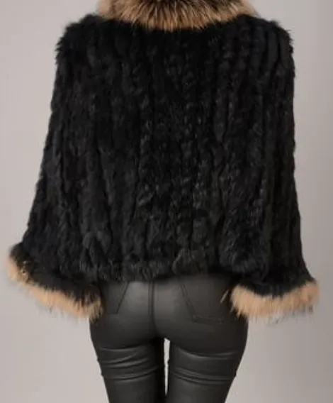 FOX & CONEY FUR JACKET BLACK MOCHA