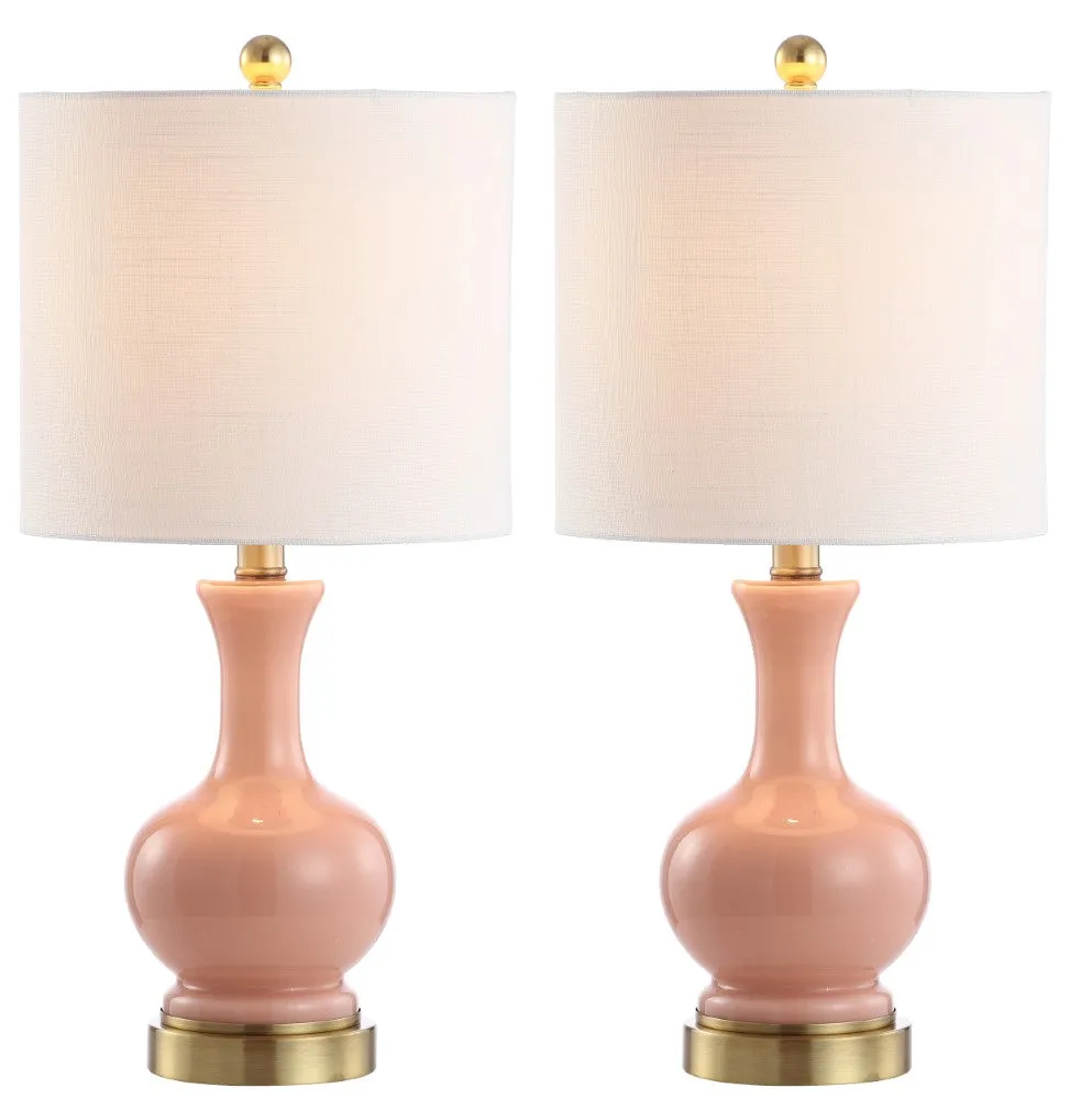 Foxglove 22" Glass/Metal LED Table Lamp, Set of 2